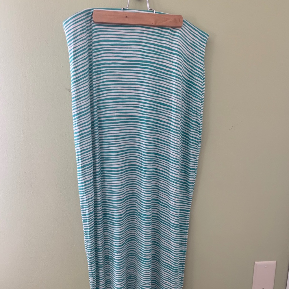 Aqua & White Light Maxi Skirt